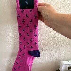 Pink and Black Casual Crew Socks with Playful Pattern